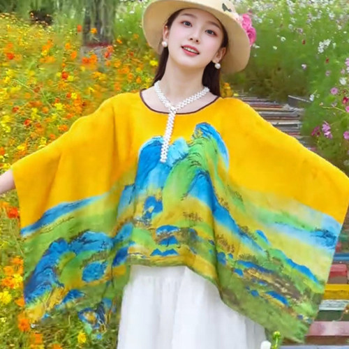 夏季套头防晒披肩女款2025新款外搭洋气薄款防晒衣配裙子旅行斗篷