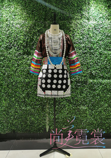 出租侗族服装女百褶裙贵州广西少数民族舞台装演出服民族风舞蹈服