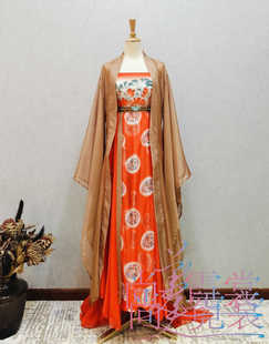 《北京出租》簪花仕女图女汉服诃子裙大袖衫舞蹈演出服唐制纱衣