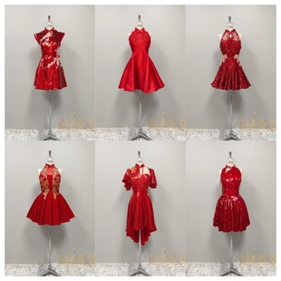 春意红包现代舞蹈服舞台表演服 亮片小礼服裙春晚同款 北京出租