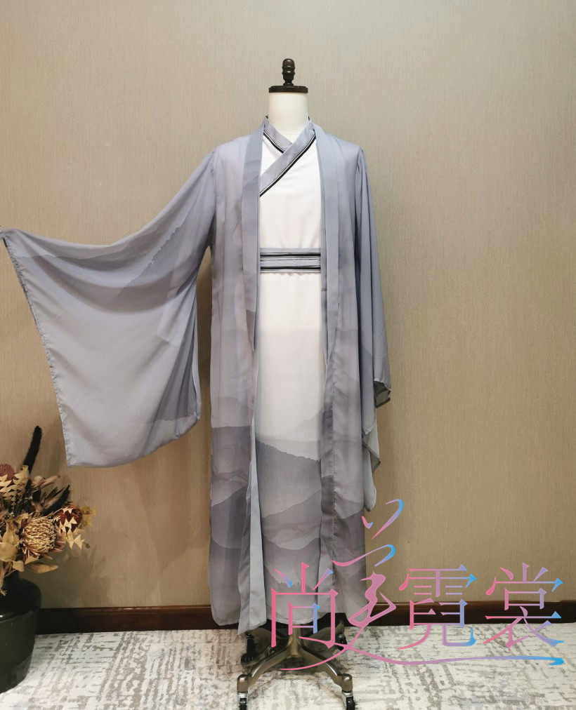 베이징 렌탈 남자 고대 의상 JIUXIAN 무술 공연 의류 클래식 우아한 잉크 중국 스타일 학자 HANFU