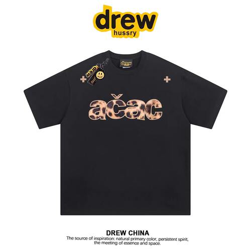 DREW美式字母重磅纯棉短袖T恤男