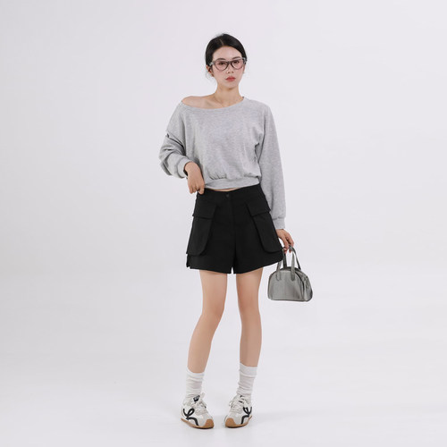 LuLu同款Relaxed-Fit女士高腰工装短裤休闲瑜伽短裤无logo平替