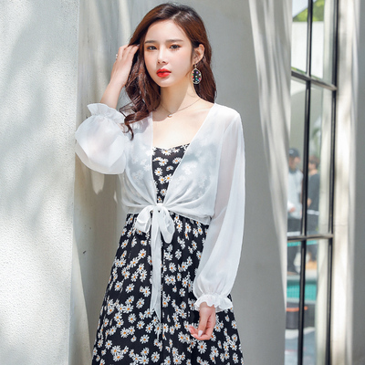 超仙百搭长袖绑带外搭开衫