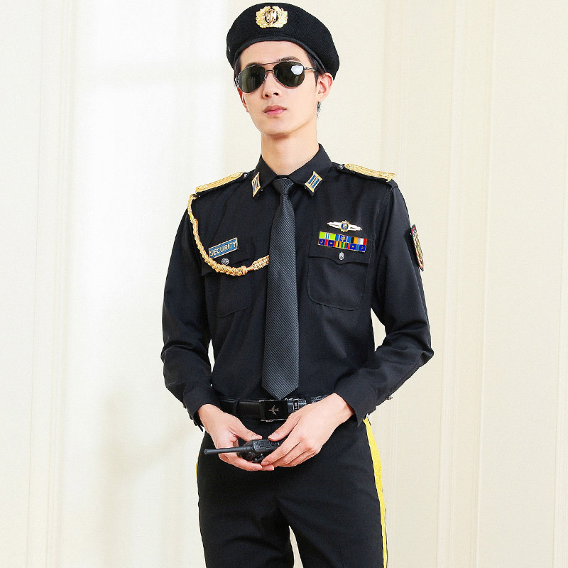 新式保安服透气保安制服高档物业别墅售楼部保安衬衣礼宾服装套装