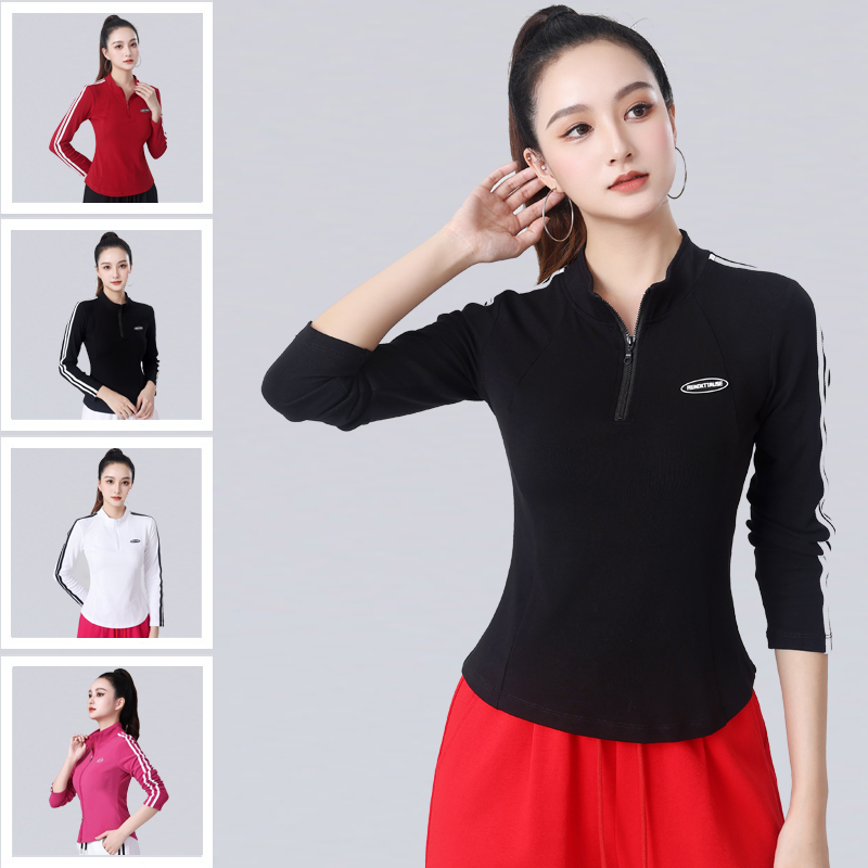 秋冬加绒新品半拉链长袖广场舞