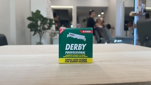 专业Derby德比直刃手动刮胡子剃须不锈钢单刃刀片100片barbershop