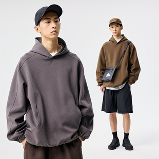 BENPANDA 秋冬麦穗空气层连帽运动卫衣男透气休闲大口袋套头外套