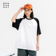 复古纯棉短袖 夏季 撞色插肩袖 T恤宽松日系男女款 清仓 BENPANDA