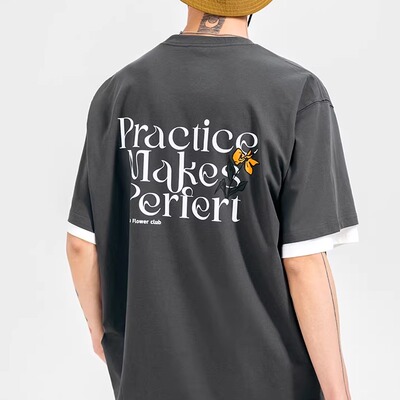 清仓BENPANDA手绘花卉短袖T恤