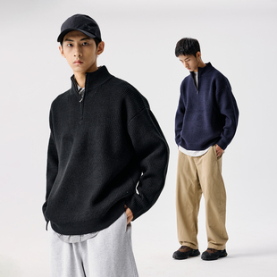 上衣外套 休闲针织衫 BENPANDA 半拉链立领美利奴羊毛针毛衣男冬款