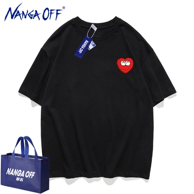 NANGA OFF联名t恤男夏季大码短袖纯棉圆领宽松半袖男潮牌时尚体恤