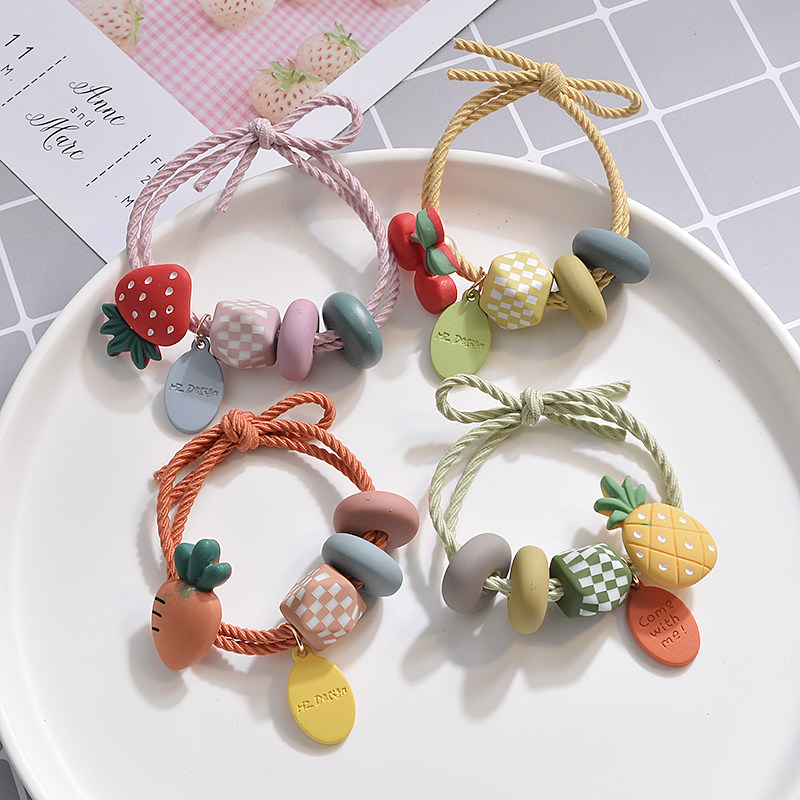 水果头绳女可爱少女扎头发橡皮筋发圈高弹力耐用网红发绳头饰