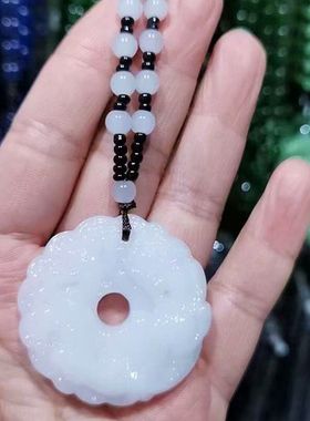 吞财貔貅玉石挂件时来运转项链