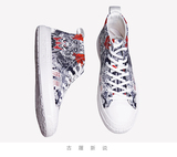 潮新款中帮3D印花风板鞋滑板鞋男鞋保太和A1082004P110，男鞋帆布鞋，电商B360