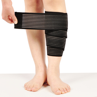 缠绕弹力运动加压绷带魔术贴护具跑步篮球腿部绑带男女训练护小腿