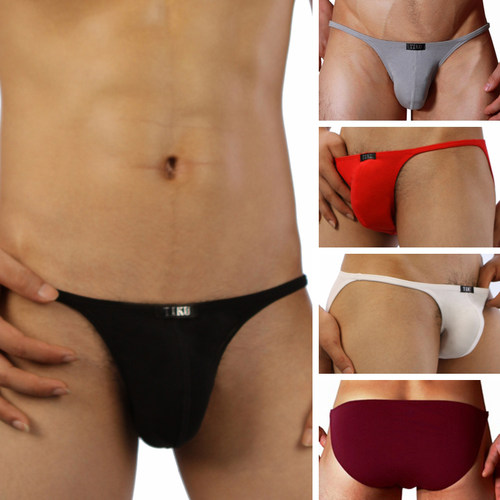 梯酷莫代尔低腰细带纯色男三角裤