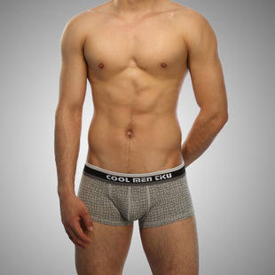 梯酷纯棉龟裂纹印花男士内裤 经典个性低腰U凸囊袋平角裤TIKU1888