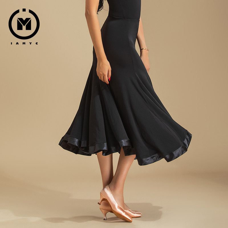 iamyc新款华尔兹舞裙摩登舞大摆裙半身裙成人女交谊舞裙b20011