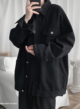 BDLS工作室文艺男女店港风情侣款牛仔外套男工装纽扣百搭夹克春秋