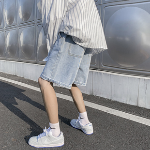 INS潮INSstudios店铺insstudlos牛仔短裤男夏季薄款休闲五分裤子