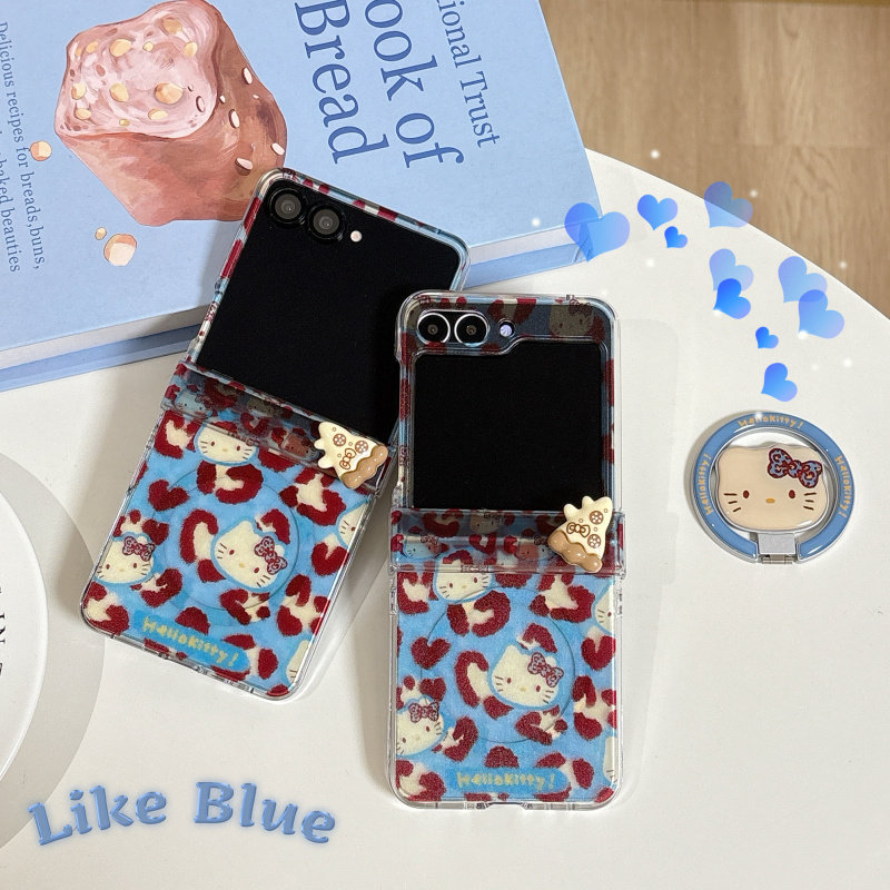 韩风ins豹纹爱心卡通可爱KT猫磁吸支架适用三星ZFlip7手机壳折叠屏zflip6新款zflip5手链全包中轴防摔保护套,3C数码配件,手机保护套/壳,淘宝优惠券,粉丝福利购,淘宝优惠卷