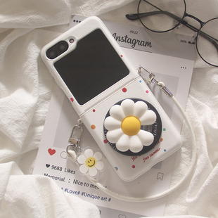ins韩系个性权志龙GD小雏菊适用三星Zflip7手机壳zflip5折叠屏zflip6磁吸支架w23flip斜跨挂绳zflip4保护套
