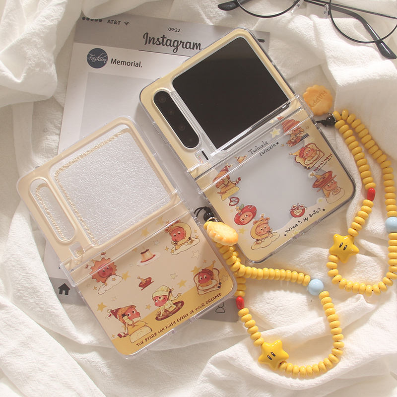 适用华为puraX手机壳Pocket2日韩ins卡通可爱星星人OPPOFindN3Flip摩托罗拉Razr60/r50折叠屏小米mixflip2套