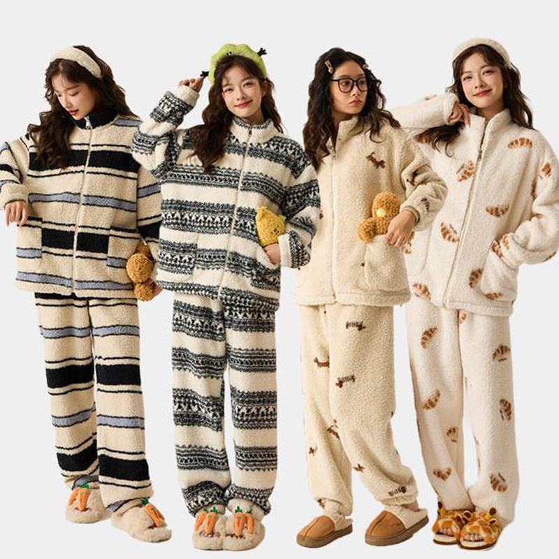 超柔软珊瑚绒睡衣女2025新款冬季可外穿加厚保暖法兰绒家居服套装,女士内衣/男士内衣/家居服,睡衣/家居服套装,淘宝优惠券,粉丝福利购,淘宝优惠卷