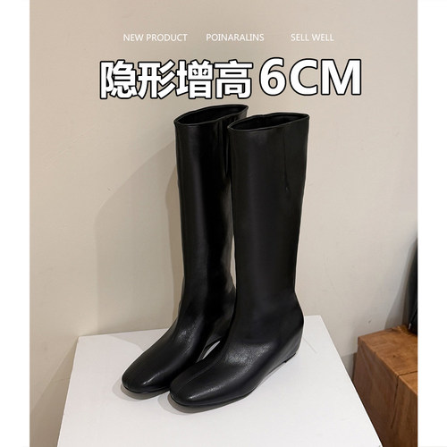 6cm内增高显瘦不过膝骑士长靴