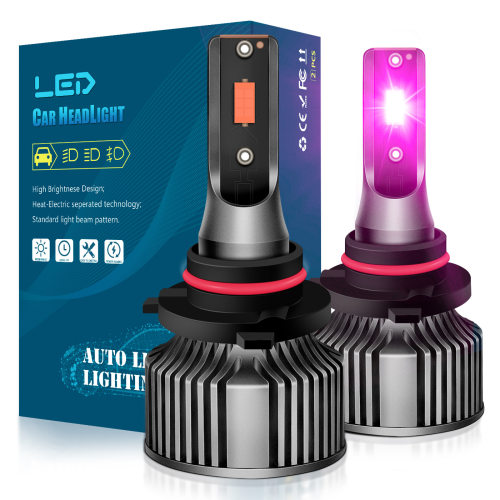 粉紫光汽车LED雾灯H11大灯9006大灯880psx26wH3H1琥珀色蓝光H10