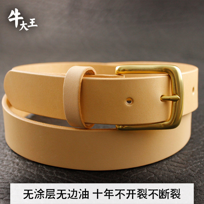 Imported Vegetable tanned leather The first layer cowhide Strap Primary color Browne men and women Pure copper Pin buckle Anti allergy genuine leather Slim beltin the Accessories/Leather belt/Hat/Muffler , Belt/Leather belt/Yaolian  category - from Buy2taobao.com to provide professional Taobao agent buy service