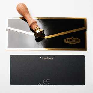 可配fitmatch婚礼生日商务新年感谢送礼礼物硬卡纸心意卡信封封套