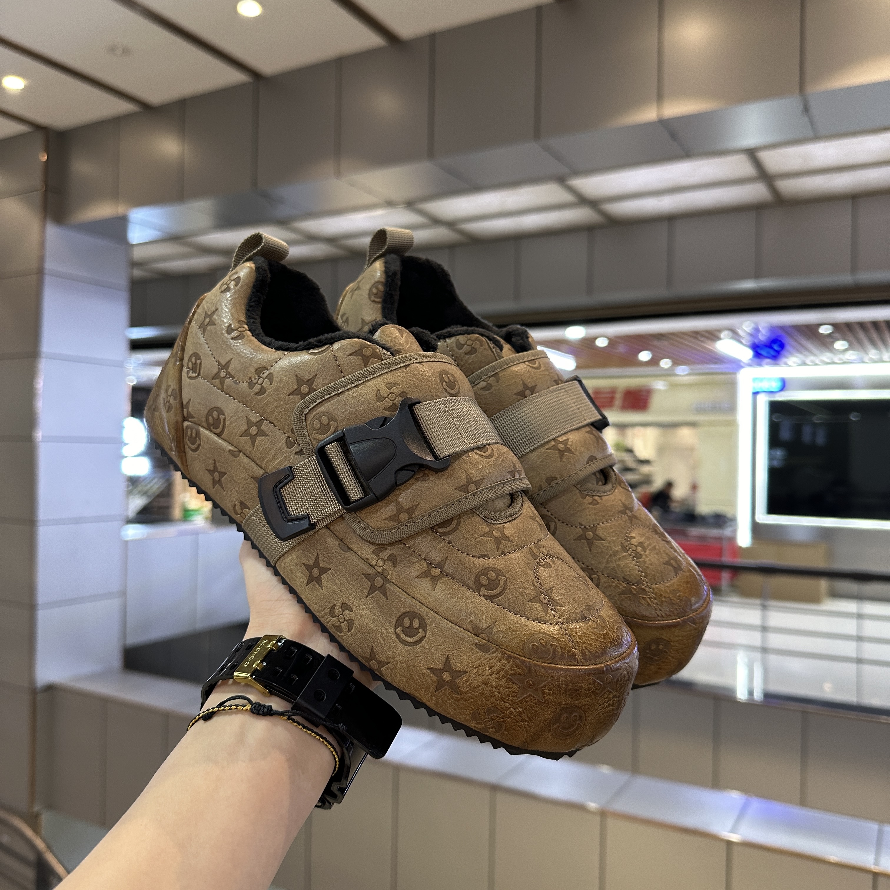 冬季男加绒保暖复古一脚蹬棉鞋