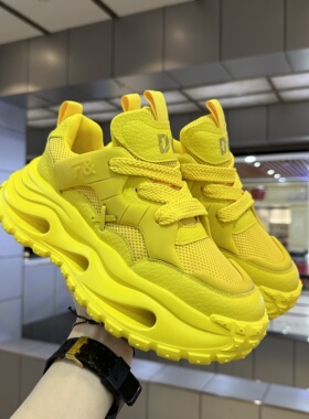 炫彩嘻哈网红男鞋厚底外增高老爹鞋网面透气运动休闲鞋潮牌小白鞋