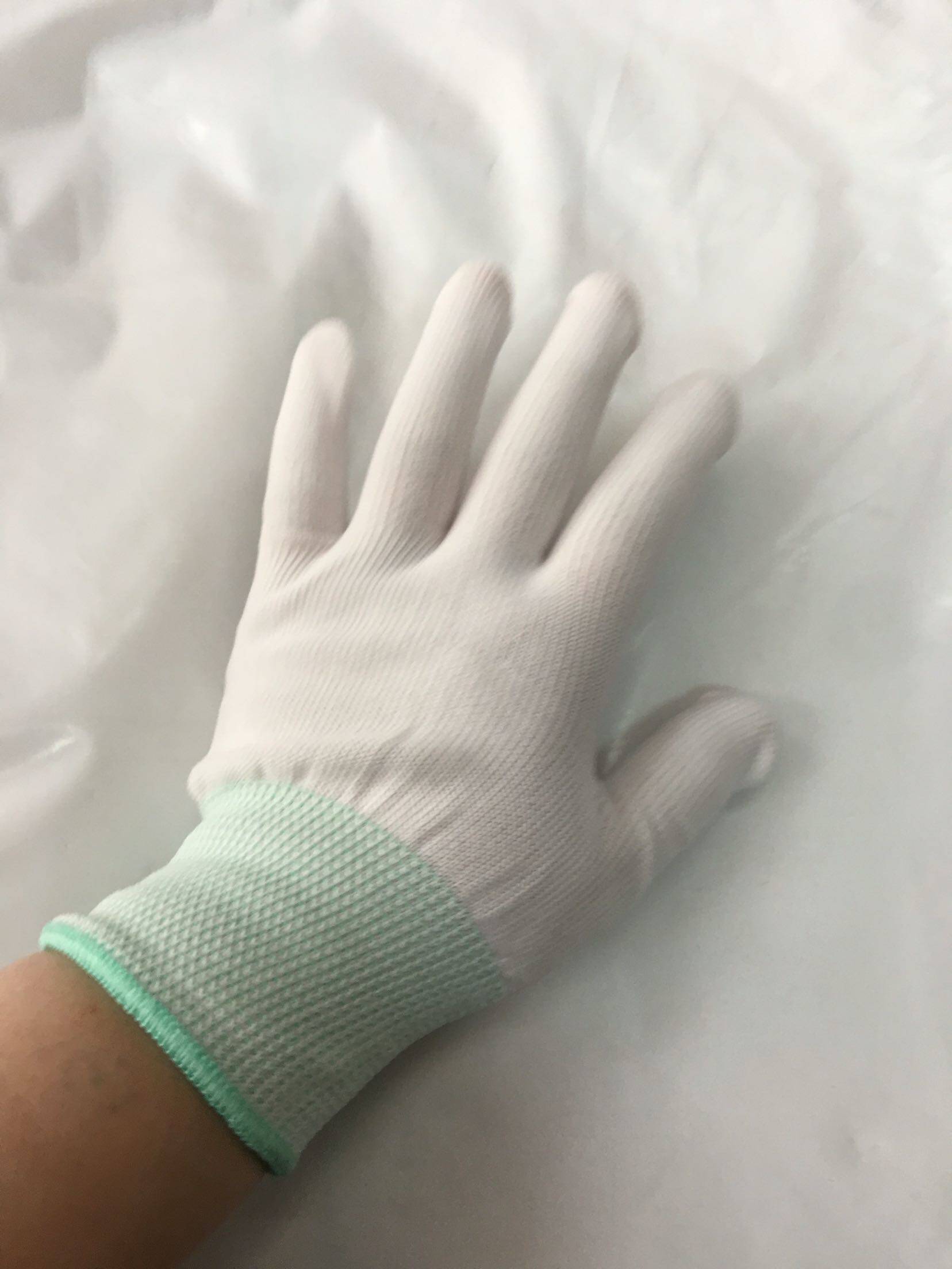 批发劳保白手套白色尼龙手套无尘手套化纤手套100副起江浙沪包邮