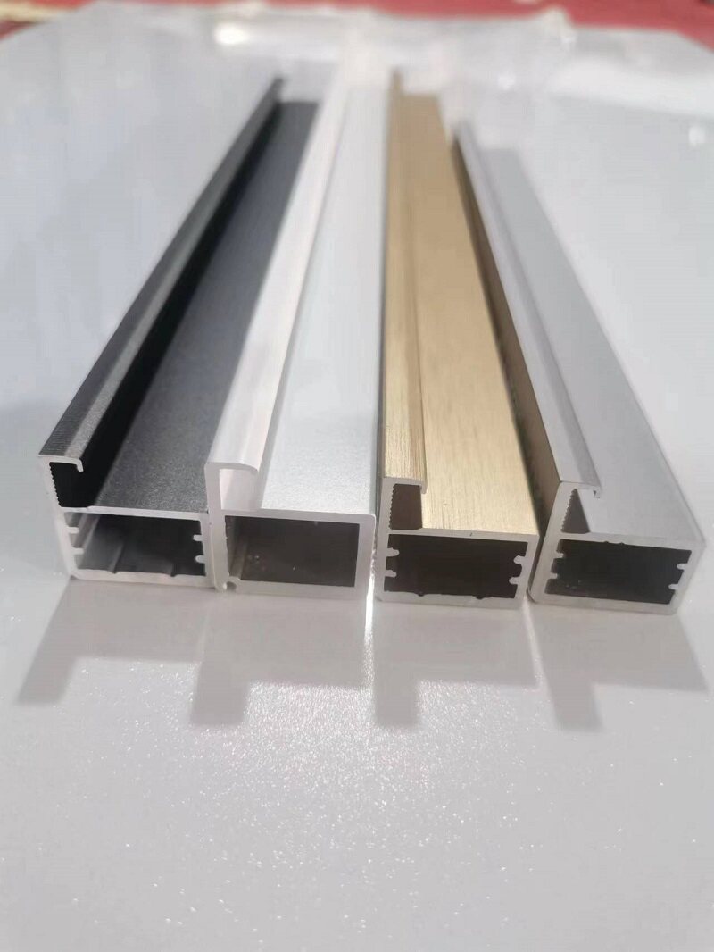 铝合金极简20框衣柜酒柜玻璃门型材加厚拉丝氧化工艺威法金乳白色