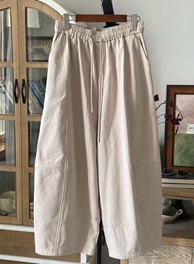 女装2025秋冬新加绒棉裤35789 休闲文艺复古宽松加绒阔腿棉哈伦裤