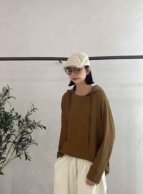 女装2025春款新品帽衫休闲文艺时尚百搭修身显瘦连帽薄卫衣32823