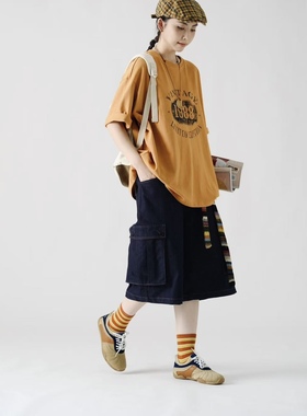 女装2025秋款新T恤35287休闲文艺日系宽松百搭大码短袖上衣女