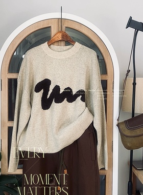 正品女装2026春季新款毛衣35775休闲文艺宽松韩版简约针织衫毛衣