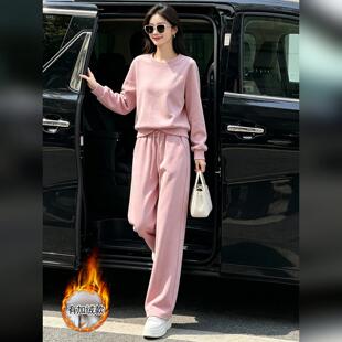 DIONK时尚减龄休闲女卫衣阔洋气秋冬长裤两件套长袖新款套装腿纯