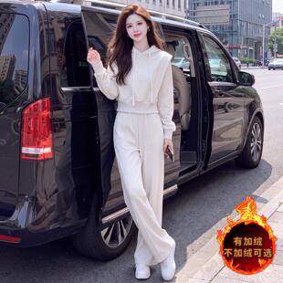 DIONK连帽气质卫衣阔休闲新款时尚套装运动腿秋冬长裤显瘦两件套