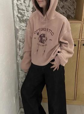 卫衣2158佩新品现货Ruby字母小狗加绒宽松冬季长袖百搭