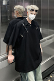 美式金属皮带扣设计感垫肩POLO衫高级短袖男T桖潮B289-H86050-P78，男装Polo衫，电商B289