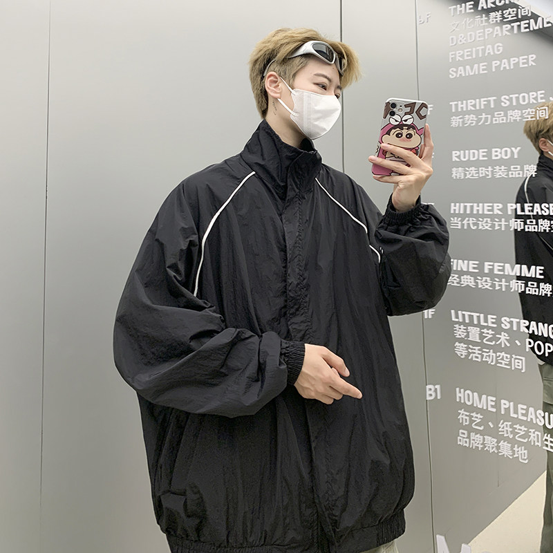 夏季薄款运动休闲三条杠男女防晒衣立领夹克外套B289-FSY66-P75,男装夹克,电商B289