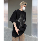 夏季美式卡通兔子印花垫肩短袖男高级感拉链T恤B289-H86088-P68，男装T恤，电商B289