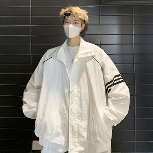 夏季薄款运动休闲三条杠男女防晒衣立领夹克外套B289-FSY66-P75图片