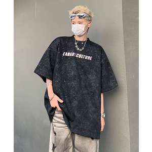 夏季小众细闪设计感垫肩短袖T恤金属印花点缀半袖B289-H86089-P60图片