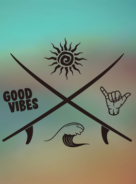 VOOD VIBES越野露营汽车贴纸电动摩托车贴花玻璃造型配件SUV户外